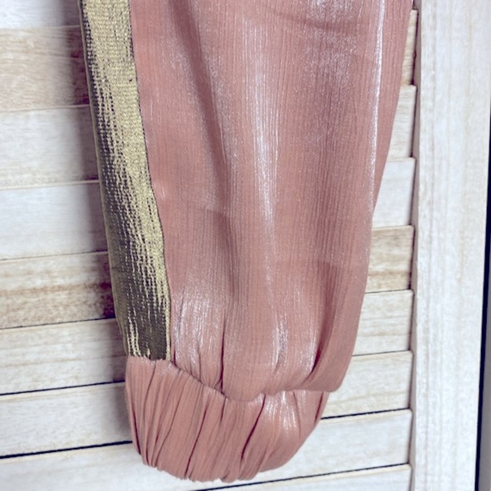 Zara Pink Metallic Satin Effect Joggers.  Size XS - Picture 8 of 16